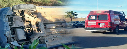 صور.. إصابة شخصين بجروح متفاوتة الخطورة في حادث إنقلاب سيارة بمدخل جماعة بن طيب صور.. إصابة شخصين بجروح متفاوتة الخطورة في حادث إنقلاب سيارة بمدخل جماعة بن طيب