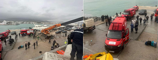 شاهدوا.. جنوح سفينة تجارية قبالة السواحل المغربية وإنقاذ الطاقم شاهدوا.. جنوح سفينة تجارية قبالة السواحل المغربية وإنقاذ الطاقم