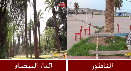 شاهدوا الفرق بين حدائق الناظور والدار البيضاء شاهدوا الفرق بين حدائق الناظور والدار البيضاء