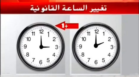 الرجوع إلى الساعة القانونية ابتداء من الساعة الثالثة من صباح يوم الأحد المقبل الرجوع إلى الساعة القانونية ابتداء من الساعة الثالثة من صباح يوم الأحد المقبل