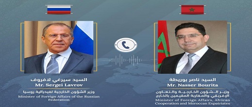ناصر بوريطة يتلقى اتصالا هاتفيا من نظيره الروسي سيرجي لافروف ناصر بوريطة يتلقى اتصالا هاتفيا من نظيره الروسي سيرجي لافروف