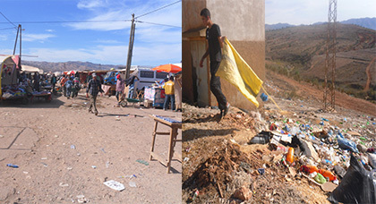 مخلفات السوق الأسبوعي خميس تمسمان من النفايات تنذر بكارثة بيئية بالمنطقة