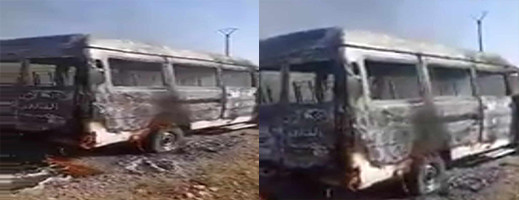 اندلاع حريق بحافلة للنقل العمومي بالطريق الرابطة بين زايو ورأس الماء