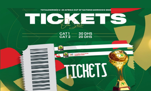 الجامعة تعرض تذاكر المباراة النهائية للكان أقل من 23 سنة - المغرب ضد مصر- الجامعة تعرض تذاكر المباراة النهائية للكان أقل من 23 سنة - المغرب ضد مصر-