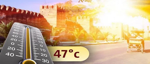 نشرة إنذارية.. موجة حر تصل إلى 47 درجة بعدد من مناطق المملكة نشرة إنذارية.. موجة حر تصل إلى 47 درجة بعدد من مناطق المملكة