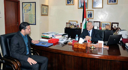 السفير الفلسطيني يستقبل الإعلامي ابن الريف الرئيس الشرفي لقافلة المواطنة المحجوب بنسعلي‎