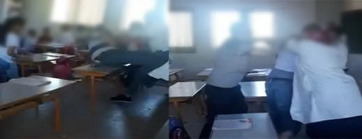 ضرباه أمام تلاميذه.. الشرطة تدخل على خط اعتداء تلميذين على أستاذ ضرباه أمام تلاميذه.. الشرطة تدخل على خط اعتداء تلميذين على أستاذ