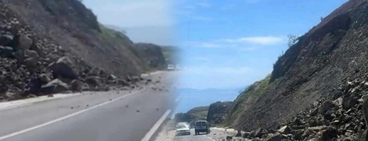 انهيار صخري يعرقل حركة المرور بالطريق الساحلي بين الحسيمة وتطوان انهيار صخري يعرقل حركة المرور بالطريق الساحلي بين الحسيمة وتطوان