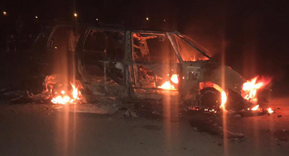 اندلاع حريق في حافلة بالقرب من مدار العروي سلوان يستنفر السلطات