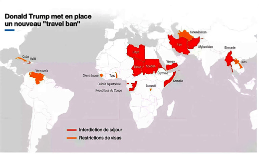 ترامب يوسع قيود السفر لتشمل 25 دولة إفريقية ترامب يوسع قيود السفر لتشمل 25 دولة إفريقية