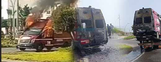 احتراق سيارة إسعاف أمام أعين المواطنين بكورنيش الناظور احتراق سيارة إسعاف أمام أعين المواطنين بكورنيش الناظور