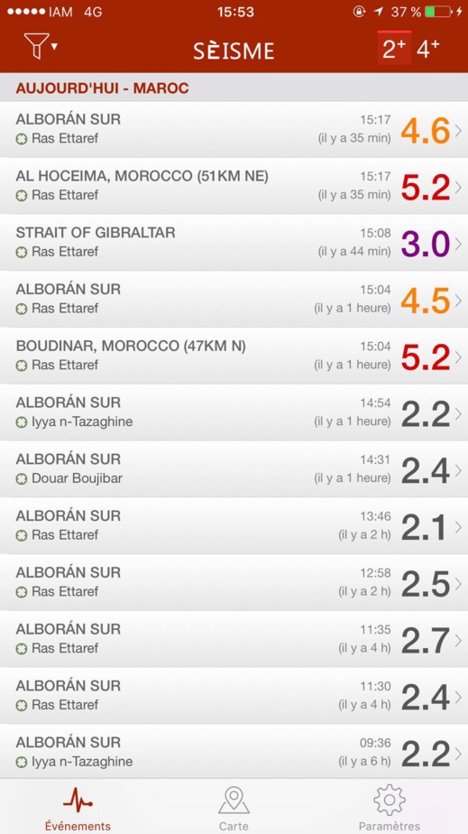 تسجيل هزتين أرضيتين متتاليتين بعد زوال اليوم شعر بها معظم سكان مدن الريف تسجيل هزتين أرضيتين متتاليتين بعد زوال اليوم شعر بها معظم سكان مدن الريف