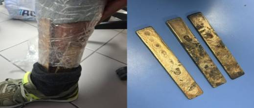 الجمارك تفشل خطة تهريب ذهب داخل جوارب سائق قادم من ألمانيا