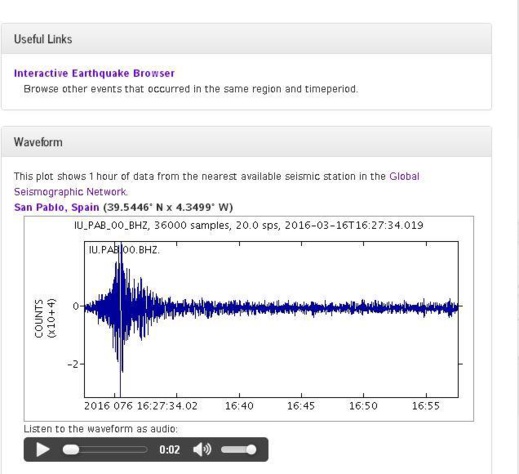 معهد أمريكي يسجل صوت الهزة المرعبة التي ضربت مدن الريف يوم الأربعاء الماضي معهد أمريكي يسجل صوت الهزة المرعبة التي ضربت مدن الريف يوم الأربعاء الماضي