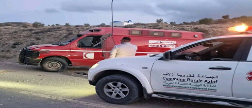 حادث مروري لسيارة الوقاية المدنية بين أزلاف وميضار