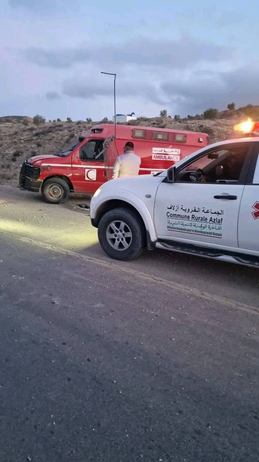 حادث مروري لسيارة الوقاية المدنية بين أزلاف وميضار