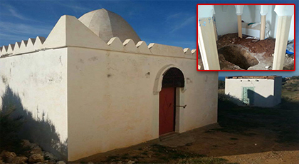 بالصور..مجهولون يعتدون على مقام سيدي لحمامي بتمسمان و حديث عن إستخراج نفائس من داخله بالصور..مجهولون يعتدون على مقام سيدي لحمامي بتمسمان و حديث عن إستخراج نفائس من داخله