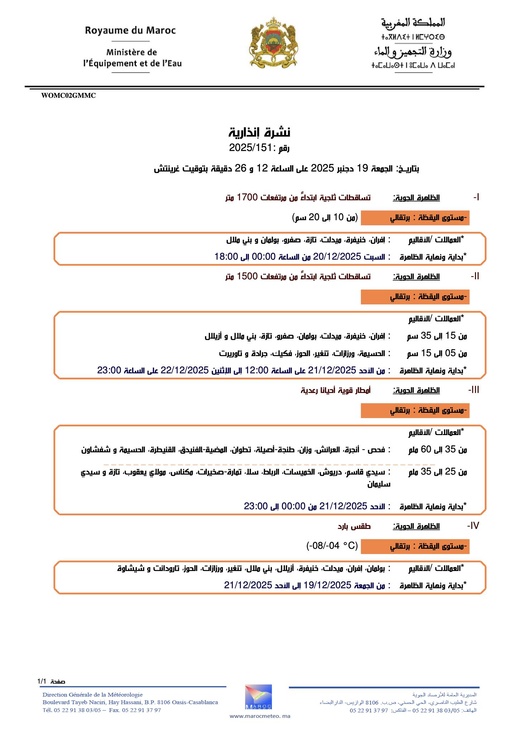 ثلوج وبرد قارس في الحسيمة.. ونشرة إنذارية تضع أقاليم الأطلس والريف في حالة تأهب
