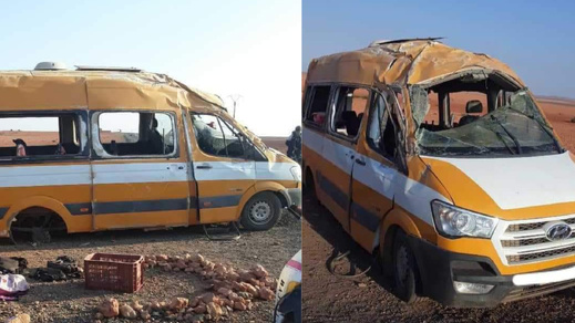 مصرع تلميذتين في حادث انقلاب حافلة للنقل المدرسي بفكيك مصرع تلميذتين في حادث انقلاب حافلة للنقل المدرسي بفكيك