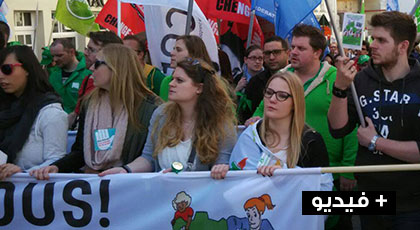 بالفيديو.. مسيرة حاشدة في بروكسل شارك فيها عدد من الريفيين ضد سياسات التقشف‎