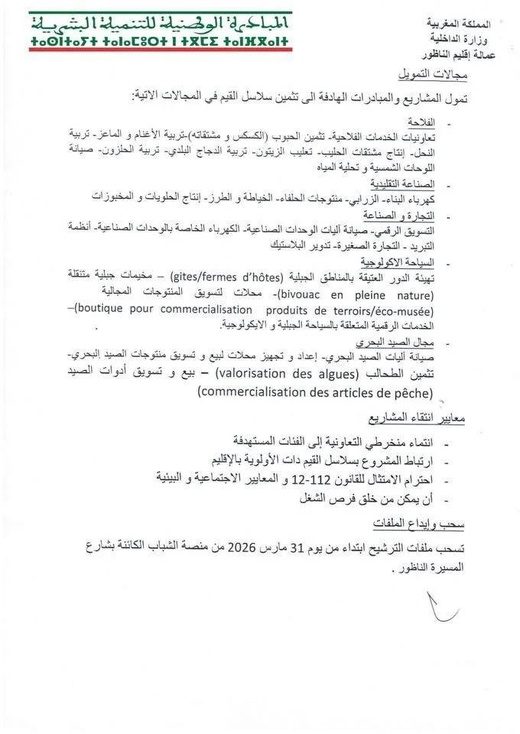 عمالة الناظور تطلق تمويلات تصل إلى 20 مليون لدعم مشاريع الشباب والنساء.. وهذه شروط الاستفادة