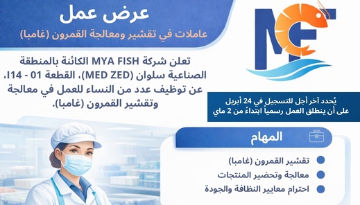 شركة MYA FISH  تفتح باب التشغيل أمام نساء الناظور في معالجة وتقشيرالقمرون