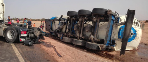 استنفار أمني عقب انقلاب شاحنة وقود تابعة لـ "أفريقيا" بالناظور