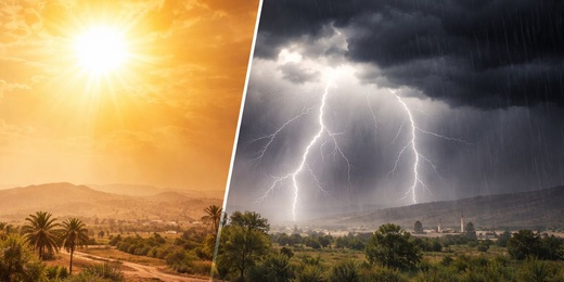 طقس الأحد.. حرارة مرتفعة وزخات رعدية مرتقبة طقس الأحد.. حرارة مرتفعة وزخات رعدية مرتقبة