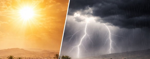 طقس الثلاثاء.. أجواء حارة نسبيا بالجنوب وزخات رعدية متفرقة