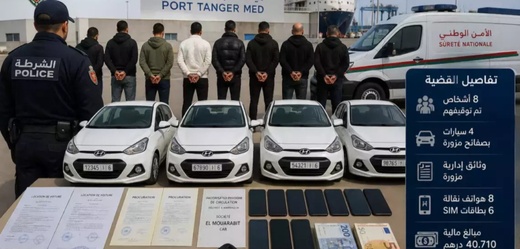 تفكيك شبكة لتهريب السيارات من طنجة إلى إسبانيا وتوقيف 8 أشخاص