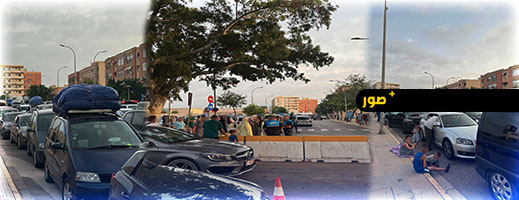 إغلاق معبر بني انصار واحتجاز مئات السيارات من عائلات الجالية بمليلية
