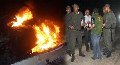 إنفجار شاحنتين إحداهما ذات صهريج الغازوال وأخرى يقودها سائق ناظوري نواحي جرسيف إنفجار شاحنتين إحداهما ذات صهريج الغازوال وأخرى يقودها سائق ناظوري نواحي جرسيف