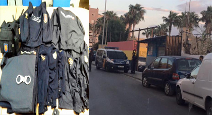  شرطة مليلية تعثر بشكل عرضي على ملابس نظامية للشرطة و سترات مضادة للرصاص أثناء حملة تمشيطية  