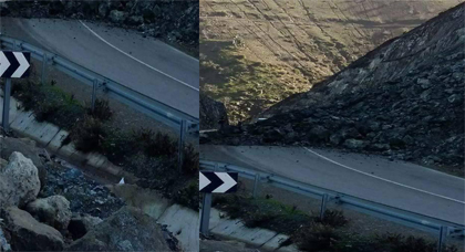 انقطاع الطريق الساحلية الرابطة بين تطوان والحسيمة بسبب سقوط الأحجار