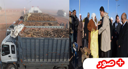 رئيس جهة الشرق يوزع 300 طن من الحطب واستياء من اقصاء ساكنة جبال الريف وايت توزين التي تعاني من البرد