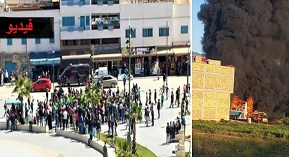 اندلاع مواجهات عنيفة بين تلامذة بني بوعياش وإمزورن وقوات الأمن وإحراق سيارة وحافلة أمنيتين