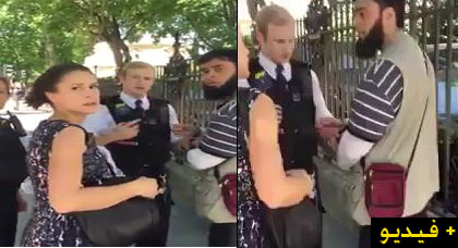 تفتيش مهاجر مسلم في الشارع العام بعد أن إتهمته سيدة بحمل  متفجرات تحت سترته 