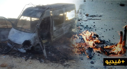 مجهولون يضرمون النار في شاحنة أمنية بالحسيمة
