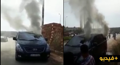 بالفيديو.. إندلاع حريق داخل سيارة أحد المواطنين بقرية أركمان 