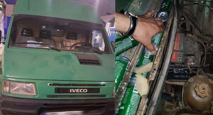 بالصور.. حجز سيارة مزورة وكميات مهمة من الخمور في عمليات متفرقة بمعبر بني نصار 