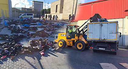 بالصور.. الشرطة الإسبانية تصادر ثلاثة أطنان من بضائع "فراشة" مغاربة بمليلية