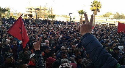 ساكنة جرادة تستقبل أول يوم من 2018 بمظاهرات حاشدة