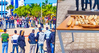 طلاب كلية سلوان يتضامنون مع جرادة بالخبز اليابس 