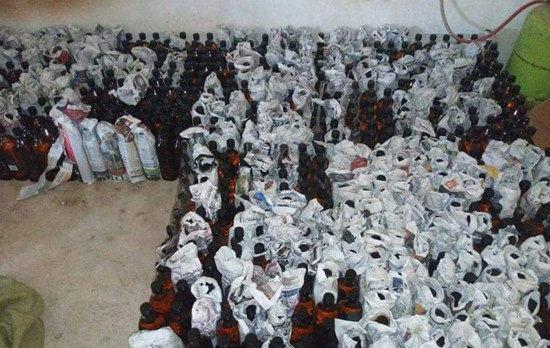 بالصور.. الدرك الملكي بسلوان يحجز 1400 قنينة ويسكي 