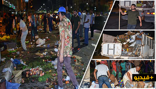 رئيس البلدية "يقود" حملة نظافة بالشوارع الرئيسية وسط الناظور ليلة حلول العيد