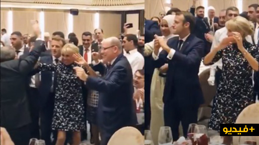 الرئيس الفرنسي ماكرون وزوجته يرقصان على أنغام الشعبي في عرس بباريس