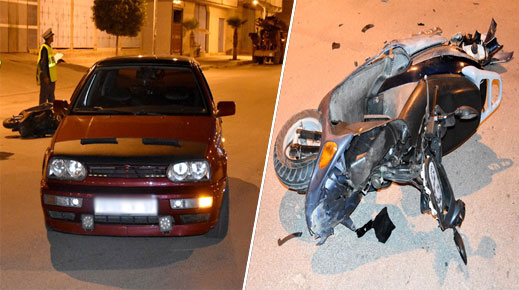بالصور.. حادثة سير وسط مدينة الدريوش قبيل الإفطار ترسل شاباً للمستعجلات
