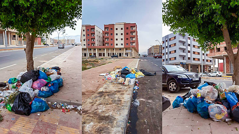 بسبب انعدام الحاويات.. شارع من أرقى شوارع "الناظور الجديد" سيتحوّل قريبا إلى مطرح كبير للأزبال