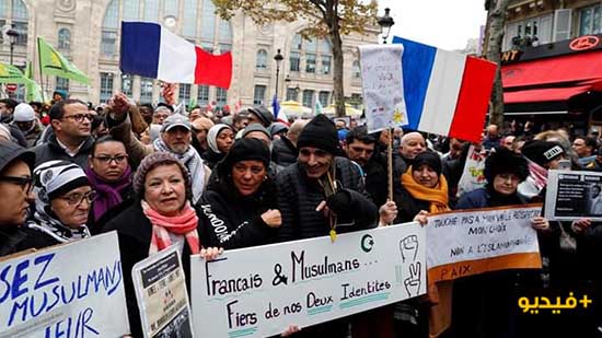 شاهدوا بالفيديو.. مسيرة ضخمة في باريس ضد  الخوف من الإسلام