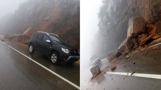 انهيارات صخرية تغلق الطريق الوطنية الرابطة بين الحسيمة وتطوان 